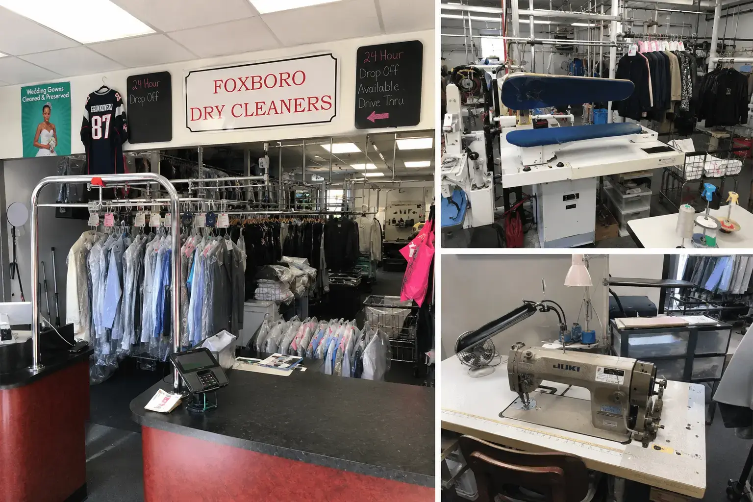 Foxboro Dry Cleaners shop interior at 211 North Street, Suite 7, Foxborough MA