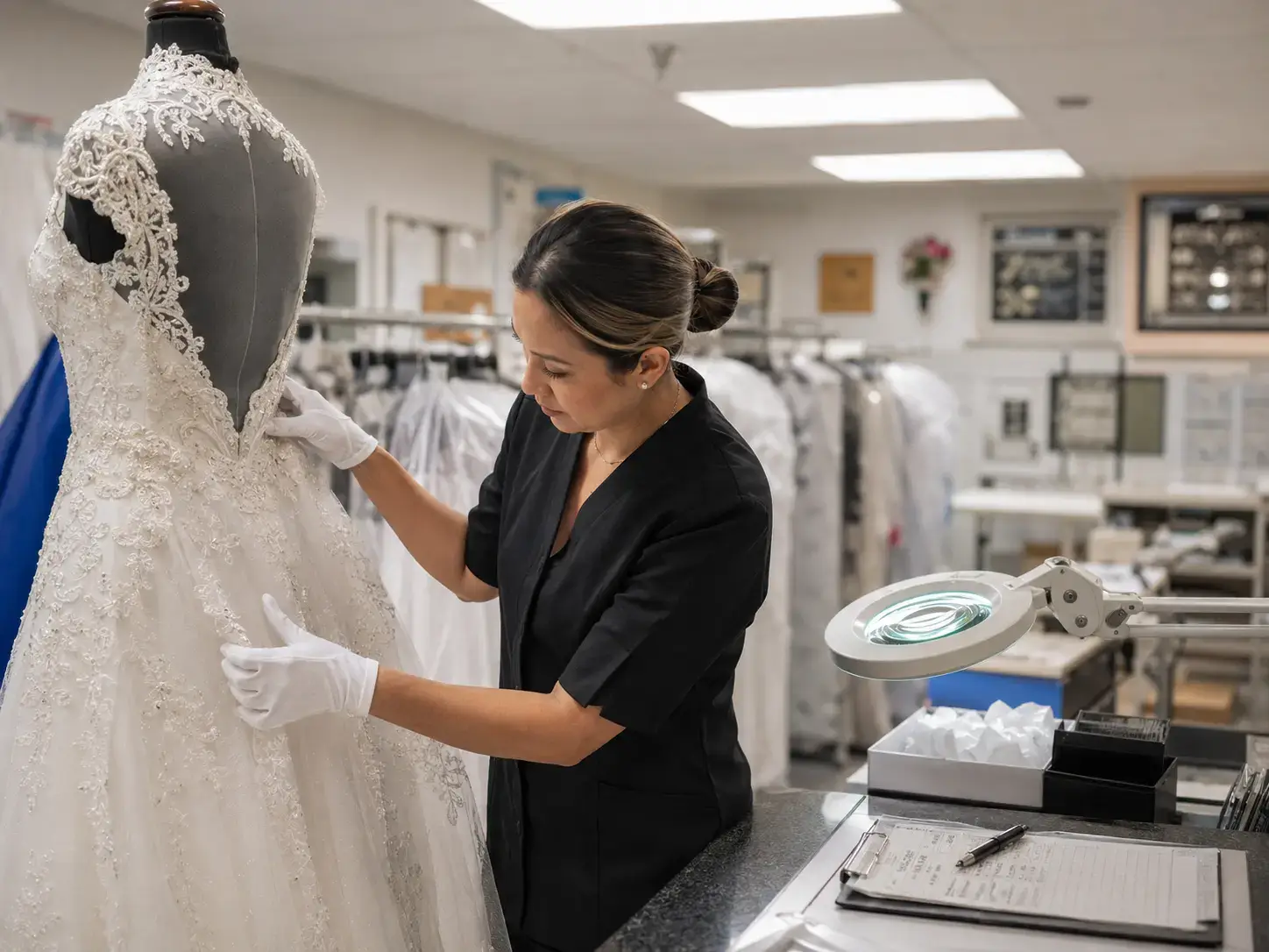 cleaners that clean wedding dresses Bridal Gown Dry Cleaning & Preservation Package A detailed Quality Control Report is updated through each and every step A Cleaner World gown preservation